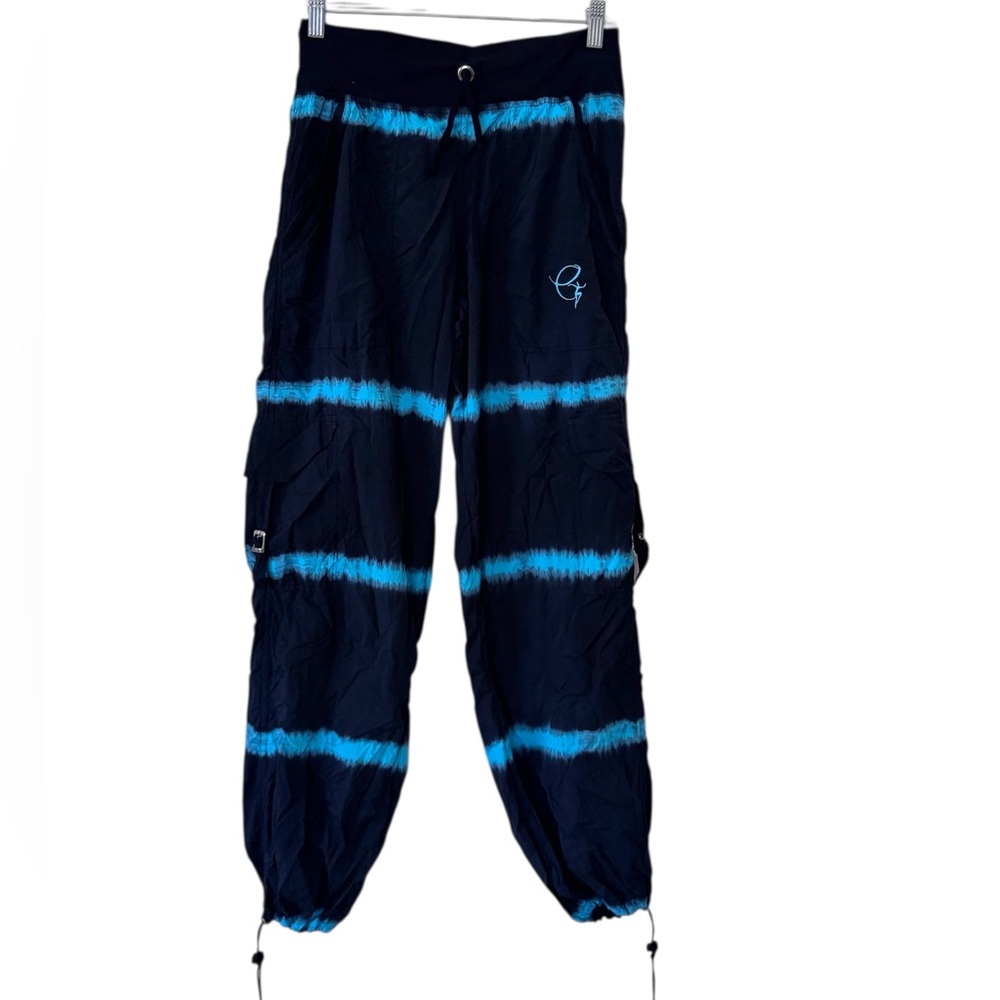 Equilibrium Activewear Womens Tie-Dye Cargo Jogger Hip Hop Dance Pants Size M